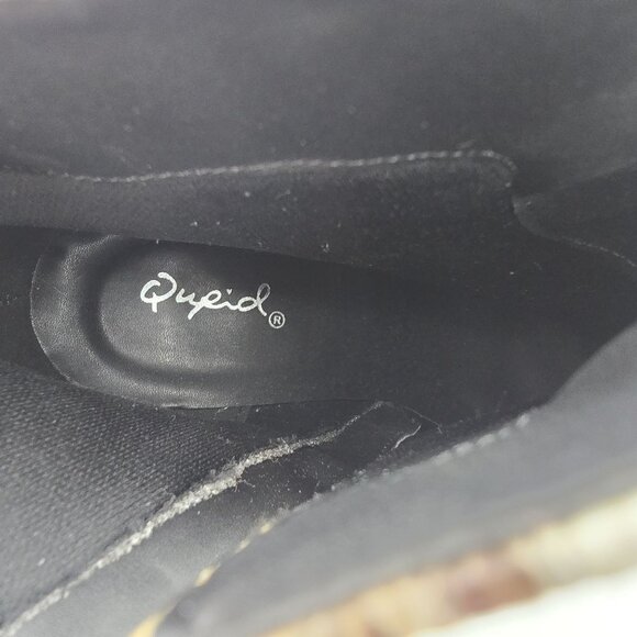 Snakeskin Print Pointed Toe Ankle Boots  Beige & Brown Faux Leather 4" Heels - Picture 7 of 9